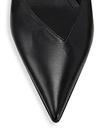 Asymmetric Leather Ballerina Flats