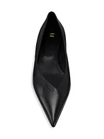 Asymmetric Leather Ballerina Flats