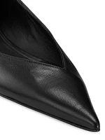 Asymmetric Leather Ballerina Flats