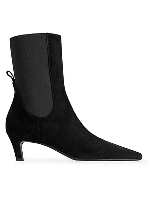 50MM Suede Kitten-Heel Boots