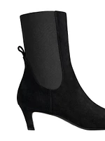 50MM Suede Kitten-Heel Boots