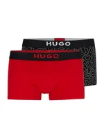 Two-Pack Of Stretch-Cotton Trunks With Logo Waistbands