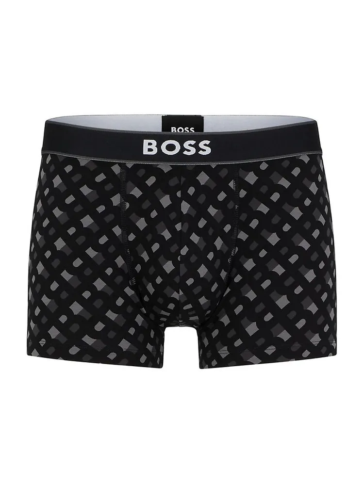 Stretch-Cotton Trunks With Signature Logo Waistband