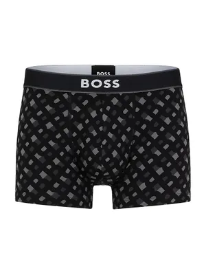 Stretch-Cotton Trunks With Signature Logo Waistband