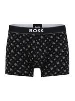 Stretch-Cotton Trunks With Signature Logo Waistband