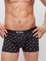 Stretch-Cotton Trunks With Signature Logo Waistband