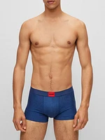 Stretch-Cotton Trunks With Logo Label