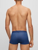 Stretch-Cotton Trunks With Logo Label