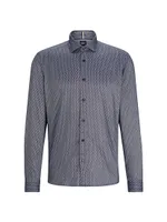 Regular-Fit Shirt Patterned And Structured Material
