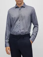 Regular-Fit Shirt Patterned And Structured Material