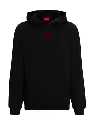 Cotton-Terry Regular-Fit Hoodie With Flock-Print Logo
