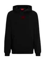 Cotton-Terry Regular-Fit Hoodie With Flock-Print Logo