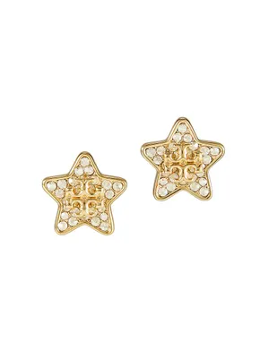 Kira 18K-Gold-Plated & Glass Crystal Star Stud Earrings