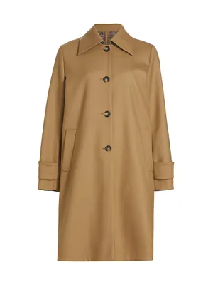 Single-Breasted Wool-Blend Coat