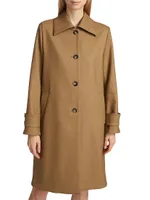 Single-Breasted Wool-Blend Coat
