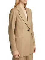 Tailored Wool Single-Breasted Jacket