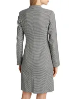 Houndstooth Double-Breasted Blazer Dress