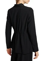 Satin-Collar Wrap Jacket