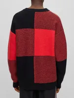 Relaxed-Fit Sweater With Jacquard-Woven Vichy Check