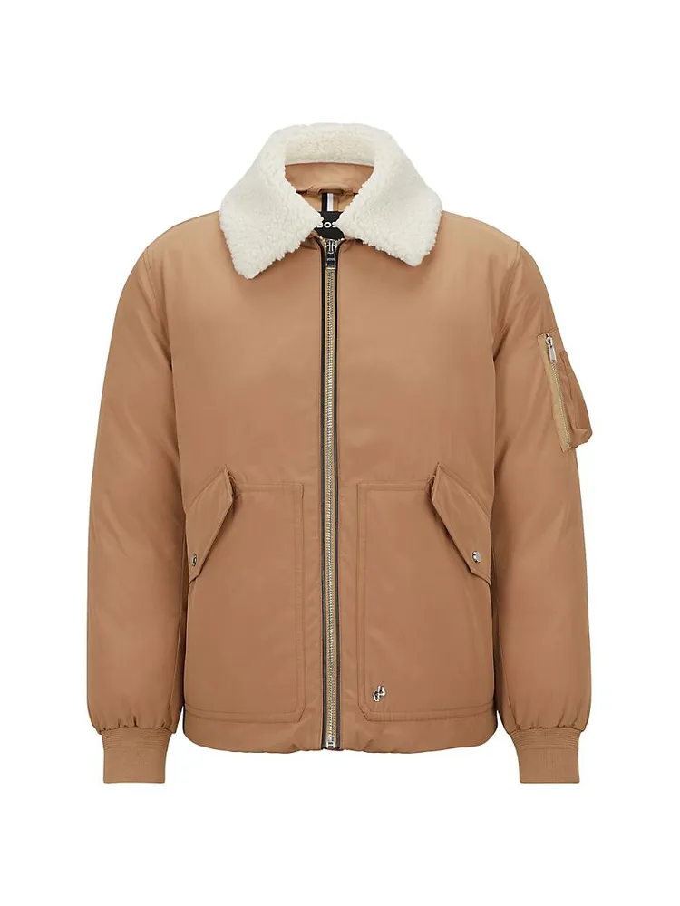Water-Repellent Jacket With Faux-Fur Collar
