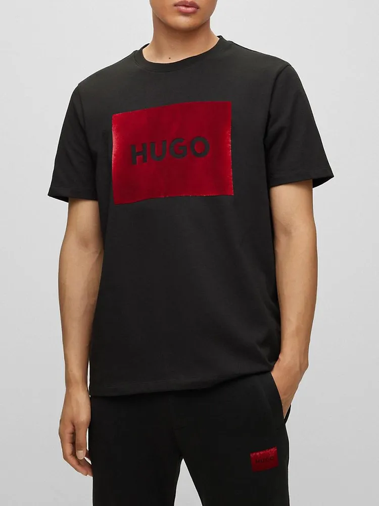 Cotton-Jersey T-Shirt With Metallic-Effect Logo