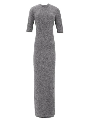 Long Maxi Dress In Alpaca Wool