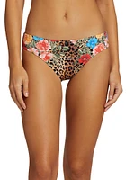 Cheetah & Floral-Print Bikini Bottom