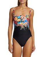 Royal Floral One-Piece Swimsuit