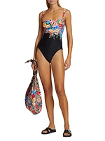 Royal Floral One-Piece Swimsuit