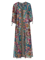 Hannah Printed Cotton & Silk Maxi Dress