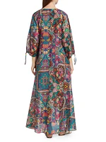 Hannah Printed Cotton & Silk Maxi Dress