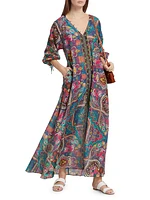 Hannah Printed Cotton & Silk Maxi Dress