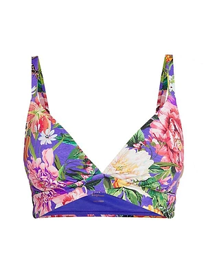 Floral Crisscrossed Bikini Top