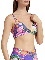 Floral Crisscrossed Bikini Top