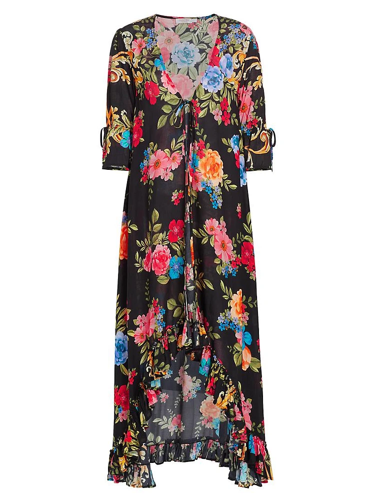 Floral High-Low Cover-Up