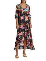 Floral High-Low Cover-Up