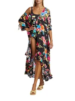 Floral High-Low Cover-Up