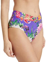 Floral Crisscrossed Bikini Bottom