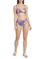 Floral Crisscrossed Bikini Bottom