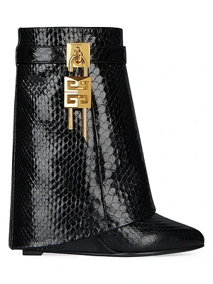 Shark Lock Ankle Boots In Python