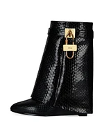 Shark Lock Ankle Boots In Python