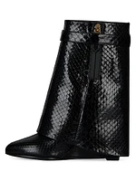 Shark Lock Ankle Boots In Python