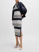 Structured-Stripe Dress Stretch-Cotton Jersey