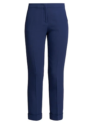 Ankle-Crop Mid-Rise Trousers