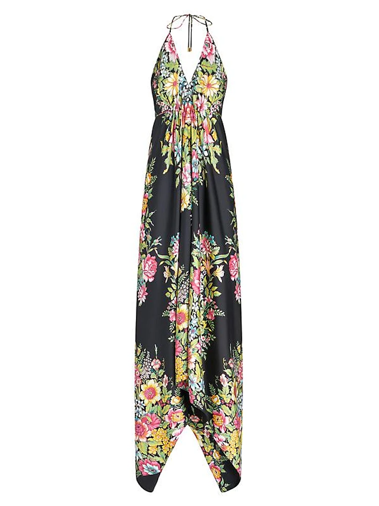 Floral Silk Beach Dress