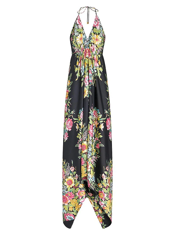 Floral Silk Beach Dress