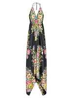 Floral Silk Beach Dress