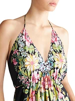 Floral Silk Beach Dress