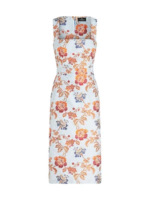 Floral Sleeveless Midi-Dress