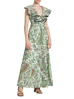 Summer Solstice Cotton Paisley Maxi Dress